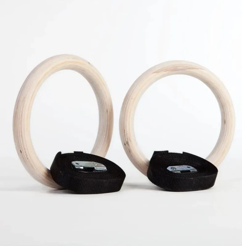 Argolas Olímpicas de Madeira: por que todo Box precisa ter e como escolher as melhores? 2 Kit argola madeira com fita e presilha