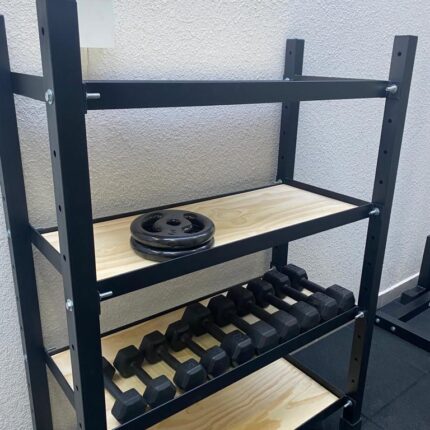 PRATELEIRA DUMBELL E KETTLEBELL 1,00MTS LAR X 1,50ALT X 50CM P