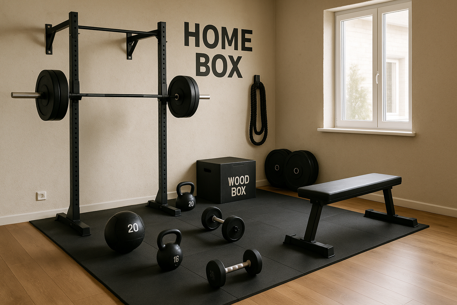 Espaço home box para fazer exercícios em casa