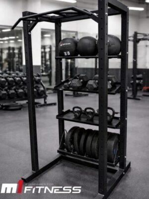 Power Rack customizado 80x80 com trava de segurança M1 Fitness