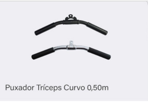 puxador-tríceps-curvo-50cm Puxador Tríceps Curvo 50cm M1 Fitness para máquina de cabo