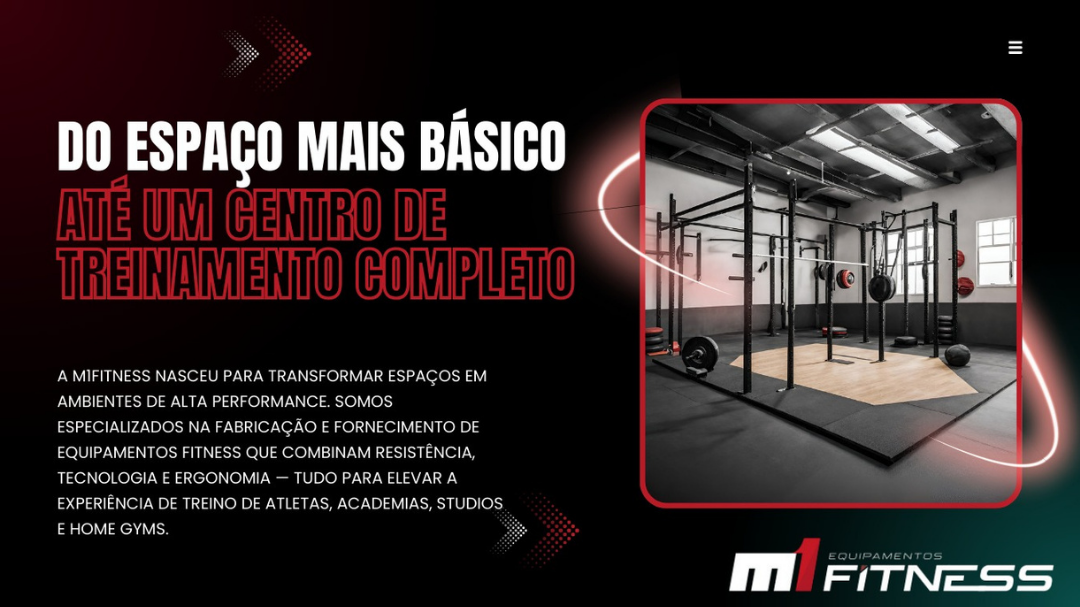 M1 Fitness Equipamentos espaço treinamento completo
