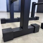 Barra Paralela de chão 40cm M1 Fitness em aço preto com base antiderrapante